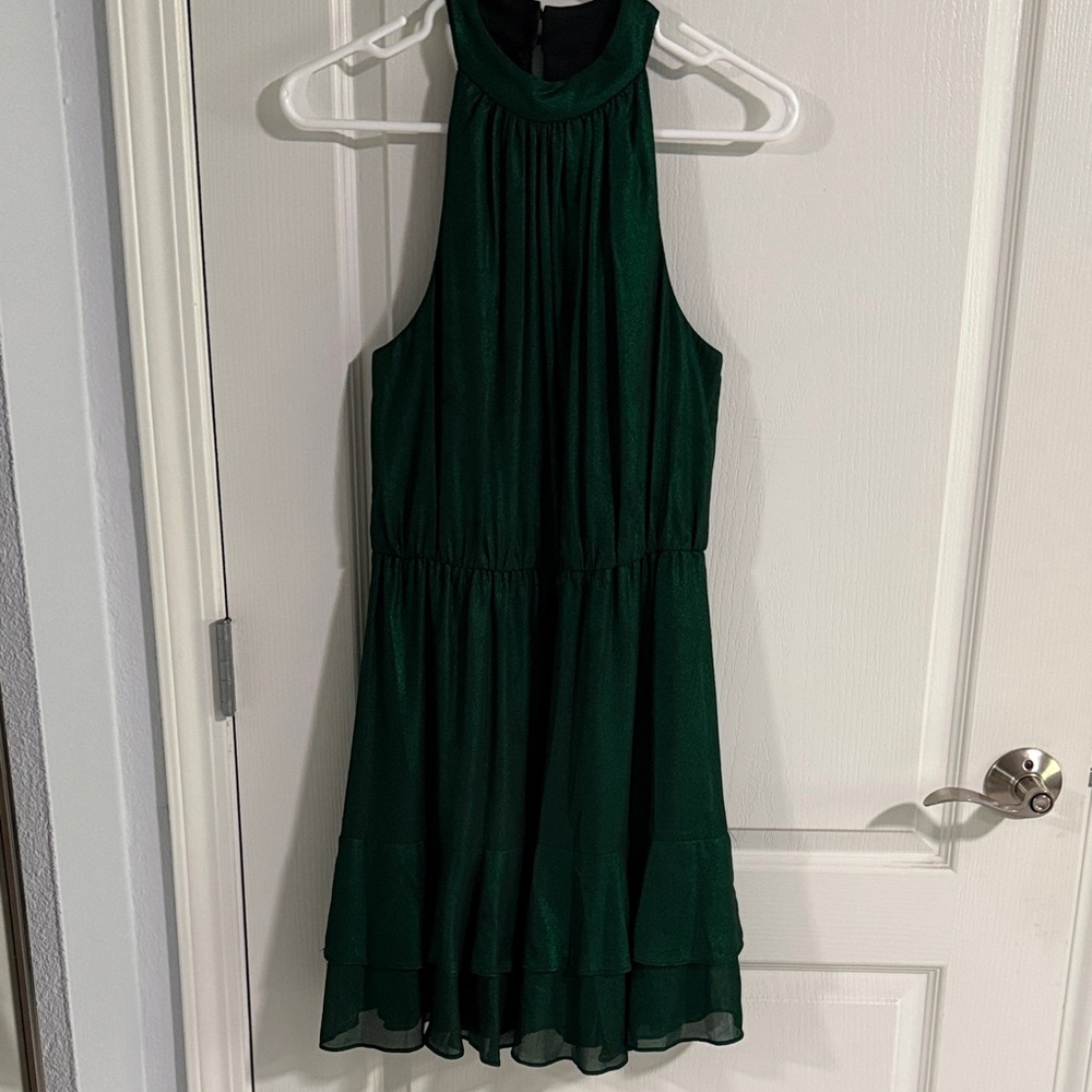 Worn Once! Adrianna Pappell! Elegant Green Sleeveless Dress Size 4